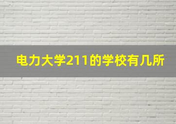 电力大学211的学校有几所