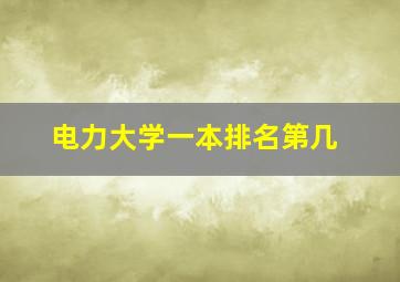 电力大学一本排名第几