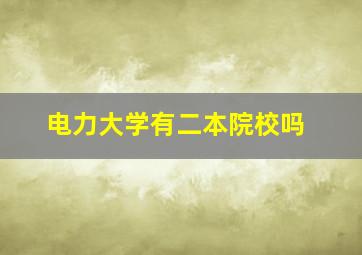 电力大学有二本院校吗