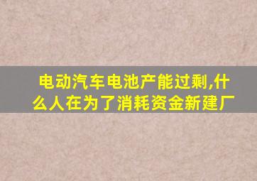 电动汽车电池产能过剩,什么人在为了消耗资金新建厂