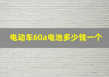 电动车60a电池多少钱一个