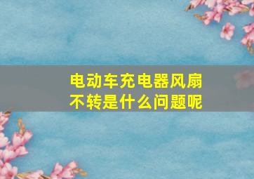 电动车充电器风扇不转是什么问题呢