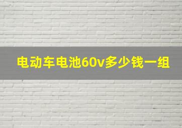 电动车电池60v多少钱一组