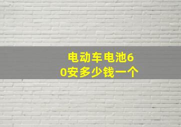 电动车电池60安多少钱一个