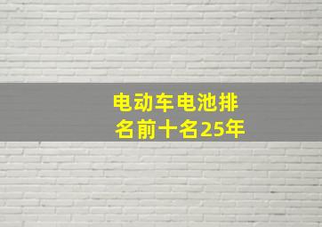 电动车电池排名前十名25年