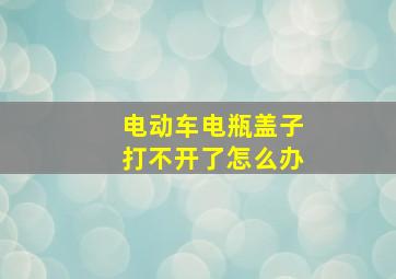 电动车电瓶盖子打不开了怎么办