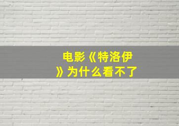 电影《特洛伊》为什么看不了