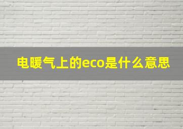 电暖气上的eco是什么意思