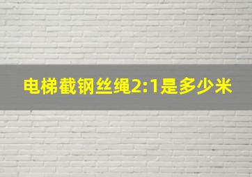 电梯截钢丝绳2:1是多少米