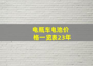 电瓶车电池价格一览表23年