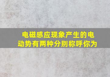 电磁感应现象产生的电动势有两种分别称呼你为