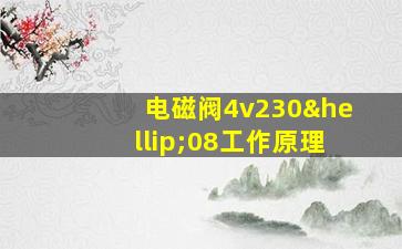 电磁阀4v230…08工作原理