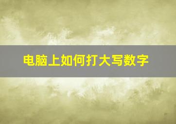 电脑上如何打大写数字