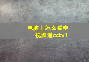 电脑上怎么看电视频道cctv1