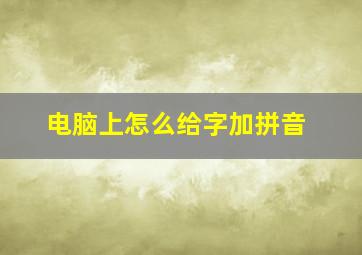 电脑上怎么给字加拼音