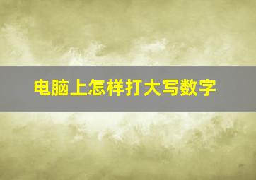 电脑上怎样打大写数字