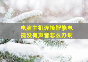 电脑主机连接智能电视没有声音怎么办啊