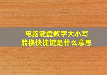 电脑键盘数字大小写转换快捷键是什么意思