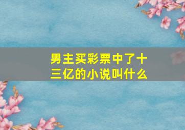 男主买彩票中了十三亿的小说叫什么