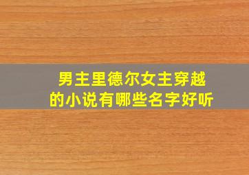 男主里德尔女主穿越的小说有哪些名字好听