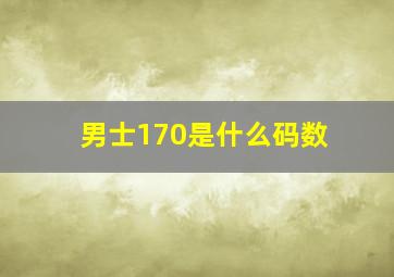 男士170是什么码数