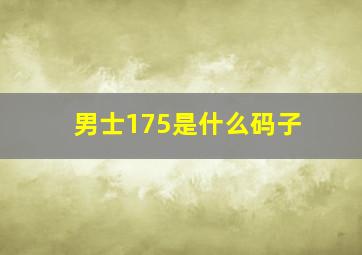 男士175是什么码子