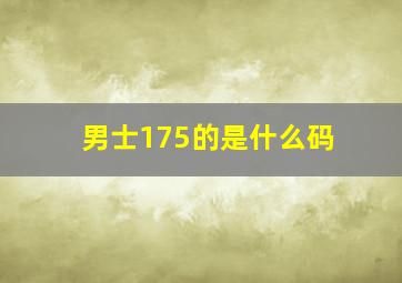 男士175的是什么码