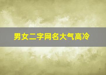 男女二字网名大气高冷