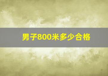 男子800米多少合格