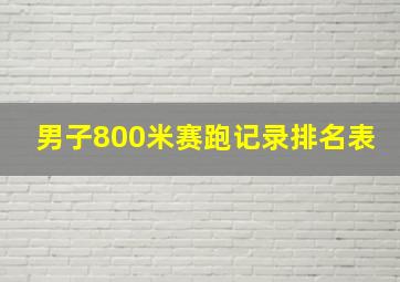 男子800米赛跑记录排名表