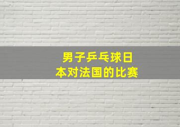 男子乒乓球日本对法国的比赛