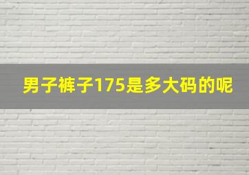 男子裤子175是多大码的呢