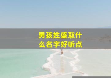 男孩姓盛取什么名字好听点