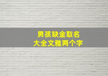 男孩缺金取名大全文雅两个字