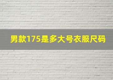 男款175是多大号衣服尺码