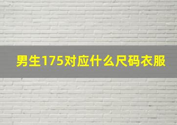 男生175对应什么尺码衣服