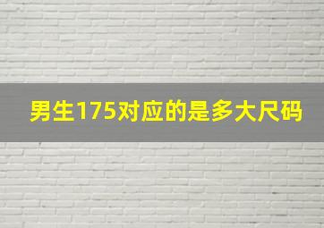 男生175对应的是多大尺码