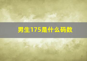 男生175是什么码数