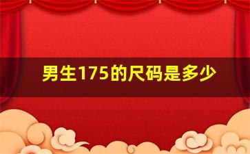 男生175的尺码是多少