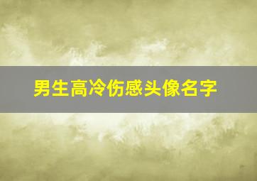 男生高冷伤感头像名字