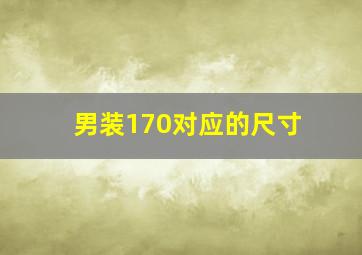 男装170对应的尺寸