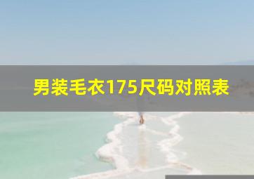 男装毛衣175尺码对照表