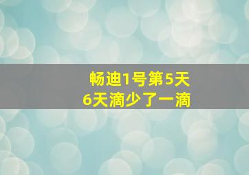 畅迪1号第5天6天滴少了一滴