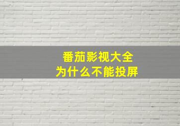 番茄影视大全为什么不能投屏