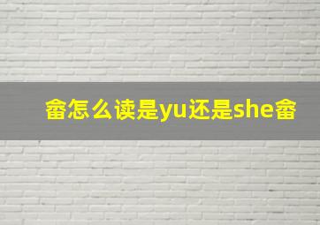 畲怎么读是yu还是she畲