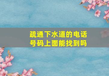 疏通下水道的电话号码上面能找到吗