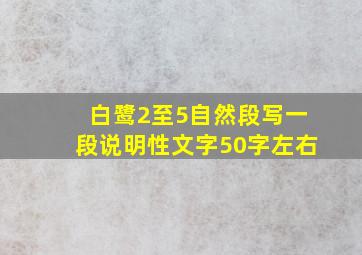 白鹭2至5自然段写一段说明性文字50字左右