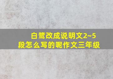 白鹭改成说明文2~5段怎么写的呢作文三年级