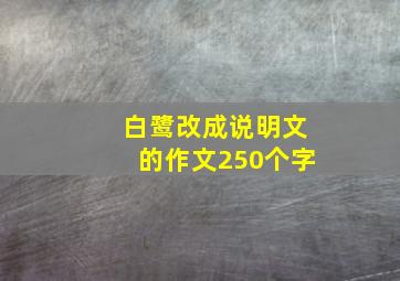 白鹭改成说明文的作文250个字