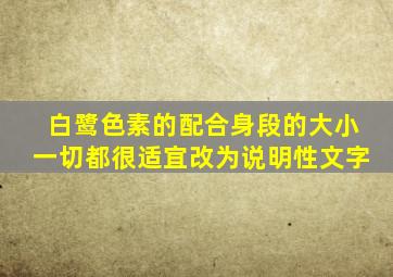 白鹭色素的配合身段的大小一切都很适宜改为说明性文字